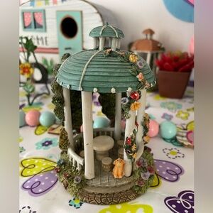Vintage Green and White Gazebo Figurine